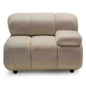 Soffa/soffgrupp höger URBANIQUE ljusbeige i sammet small 0
