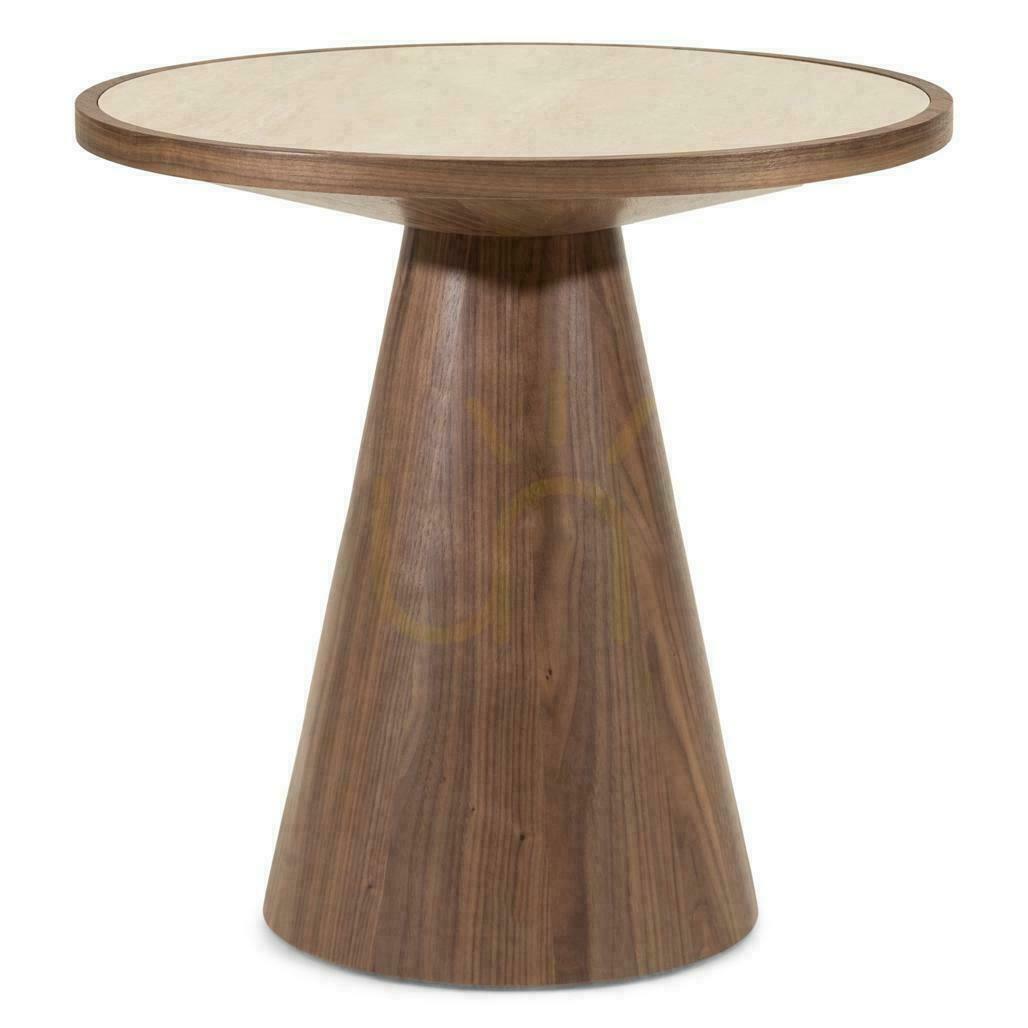 Kontrollera Sidobord 60 cm WASABI Mörk valnöt med skiva av travertin Sidobord 60 cm WASABI Mörk valnöt med skiva av travertin