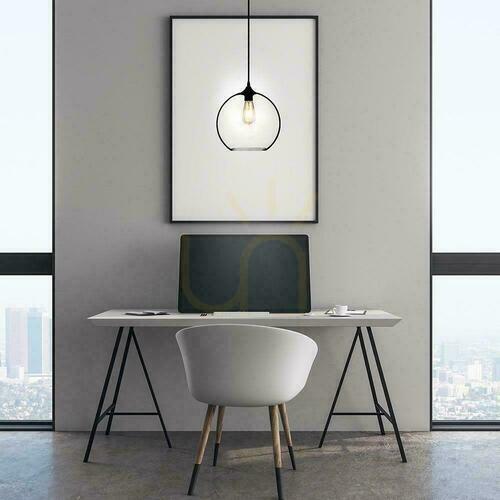 Kontrollera V-TAC globe pendelarmatur transparent glas fi300mm VT-7302 5 års garanti