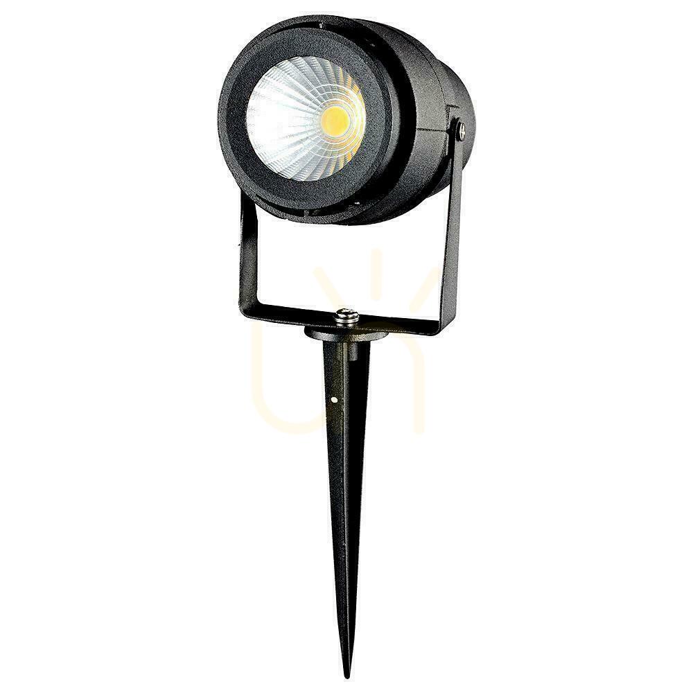 Utsikt V-TAC 12W svart VT-857-B 3000K 880lm LED-driven markarmatur för trädgård V-TAC 12W svart VT-857-B 3000K 880lm LED-driven markarmatur för trädgård