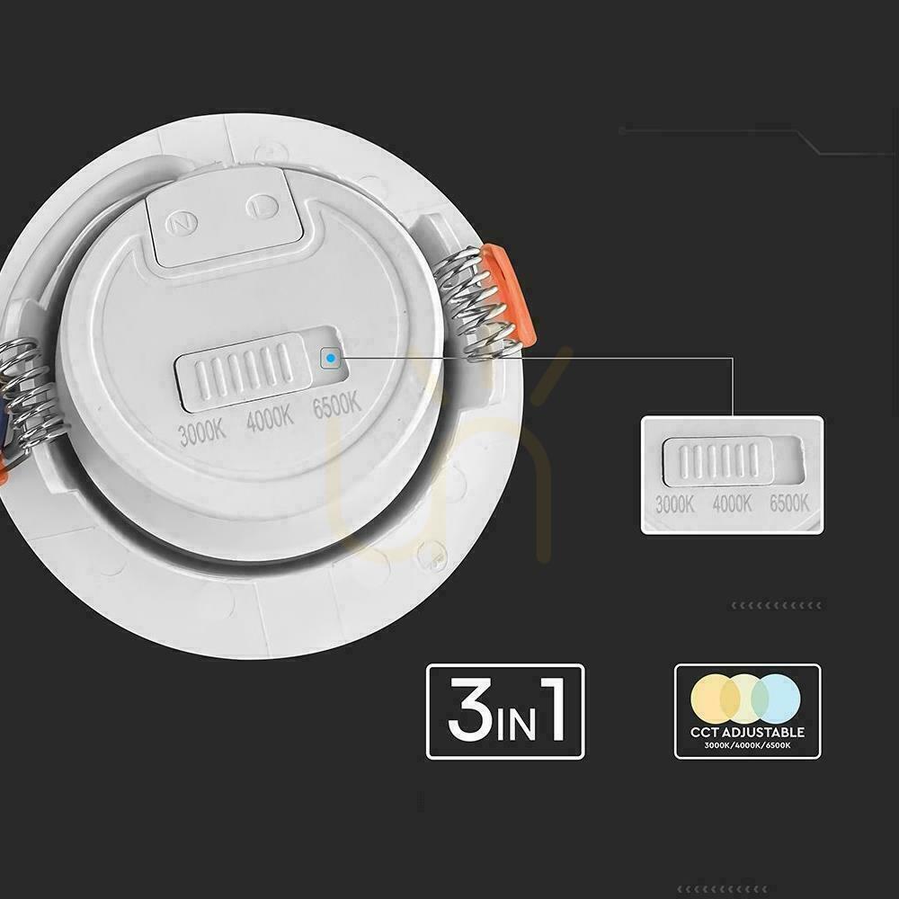 Förhandsvisning LED-nät V-TAC 7W vit downlight 3in1 VT-2707CCT 3000K-4000K-6500K 510lm 5 års garanti LED-nät V-TAC 7W vit downlight 3in1 VT-2707CCT 3000K-4000K-6500K 510lm 5 års garanti