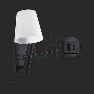 LED-armatur V-TAC 2W COB CREE vägglampa svart hotell säng USB+USB C diffusor VT-88062-B 3000K 60lm 4 LED-armatur V-TAC 2W COB CREE vägglampa svart hotell säng USB+USB C diffusor VT-88062-B 3000K 60lm small 4