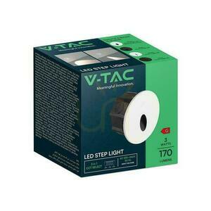 Trapparmatur utbytbar front 3W LED V-TAC vit/svart rund 230V IP65 3in1 CCT VT-10184 3000K-4200K-6400K 170lm small 2