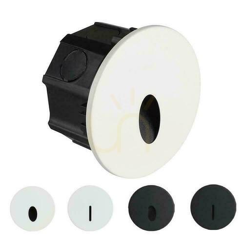 Kontrollera Trapparmatur utbytbar front 3W LED V-TAC vit/svart rund 230V IP65 3in1 CCT VT-10184 3000K-4200K-6400K 170lm