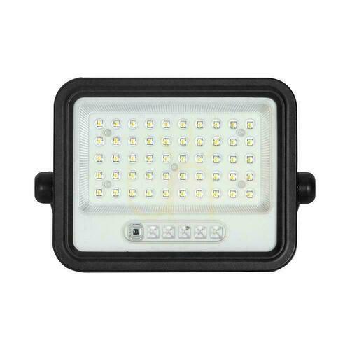 Kontrollera V-TAC 100W CCT sol LED-projektor fjärrkontroll automatisk timer IP65 svart VT-104W 1000lm 2 års garanti