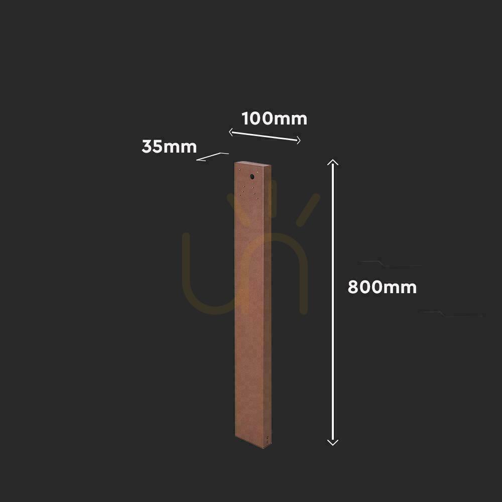Utsikt Stolpe 80cm för VT-409CCT solcellsdrivna vägglampor SKU 23770, 23824, 24063, 24089 cortenbrons VT-11080 Stolpe 80cm för VT-409CCT solcellsdrivna vägglampor SKU 23770, 23824, 24063, 24089 cortenbrons VT-11080