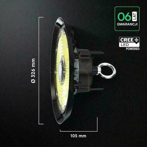 Kontrollera V-TAC LED UFO high bay CREE CHIP IP65 ALU armatur 155Lm/W 200W VT-91202 6500K 31000lm 6 års garanti