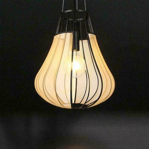 Kontrollera V-TAC E27 420x500mm pendelarmatur matt svart, beige VT-89010 3 års garanti