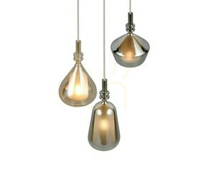 Trio ALDEA 349430317 pendellampa 3×E14 – vitt, krom och bärnstensfärgat glas small 2