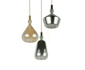 Trio ALDEA 349430317 pendellampa 3×E14 – vitt, krom och bärnstensfärgat glas small 5