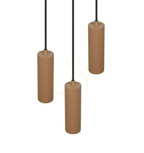 Kontrollera Trio SOKA 367730365 pendellampa, kaffebrun, 3×GU10, Ø28 cm