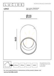 Utomhusplafond Lucide LENZ rostbrun LED 8W 2700K IP54 11 cm 33805/08/97 small 4