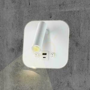LED-armatur V-TAC 8W COB CREE vägglampa vit hotell säng USB+USB C switch VT-80068-W 3000K 830lm 2 års garanti small 8