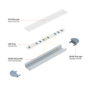 TEKKNI SELDE infälld LED-profilsats 3 m, silver, frostad S14-diffusor small 8