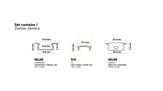 Förhandsvisning TEKKNI SELDE silverfärgad uppsättning, transparent lampskärm 3 m TEKKNI SELDE silverfärgad uppsättning, transparent lampskärm 3 m