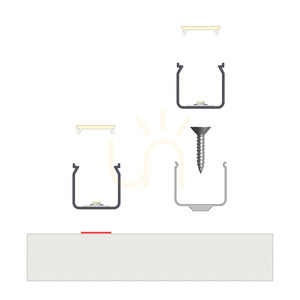 Utanpåliggande LED-profil TEKKNI+ HELSE+ vitlackerad 1 m small 4