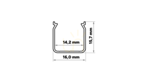 TEKKNI+ profil typ HELSE+ svart anodiserad 1 m small 1