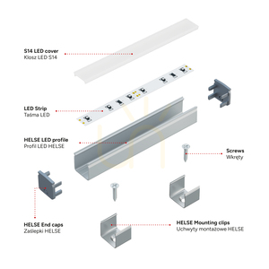 TEKKNI+ HELSE+ utanpåliggande LED-profil, obehandlad aluminium, 2,02 m small 6