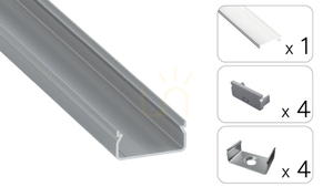 TEKKNI EGEN silver set, transparent lampskärm 3 m small 1