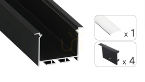TEKKNI HEDE set svart, transparent lampskärm 2 m small 1
