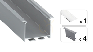TEKKNI HEDE silver set, 2 m transparent lampskärm small 1