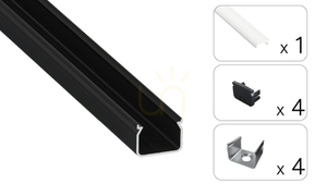 TEKKNI HOM set svart, frostad lampskärm 3 m small 1