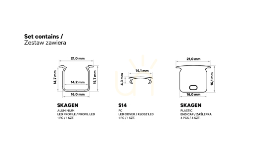 Förhandsvisning TEKKNI SKAGEN set svart, transparent lampskärm 2 m TEKKNI SKAGEN set svart, transparent lampskärm 2 m