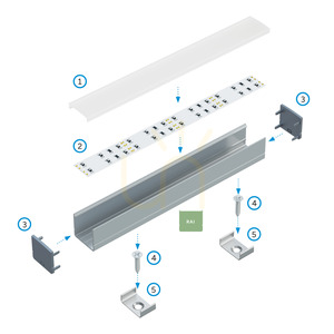 LUMINES RAI LED-profil 10-1791-20, vitlackerad, 2,02 m small 5
