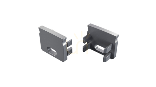 Kontrollera LUMINES SEI ändlock i aluminium med hål, silveranodiserat