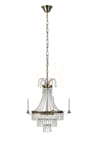 Kontrollera Ljuskrona Markslöjd Marielund 3L antik transparent kristall 50 cm 105157