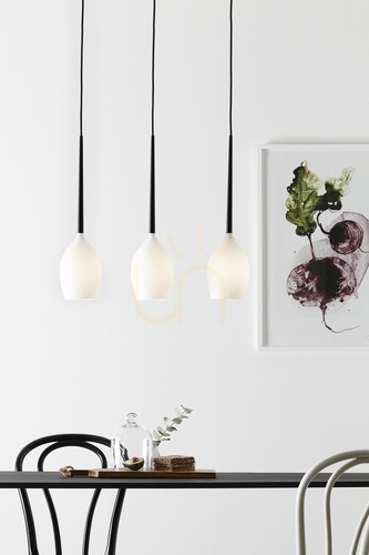 Kontrollera Taklampa Markslojd SALUT 3L vit svart metall glas 106808
