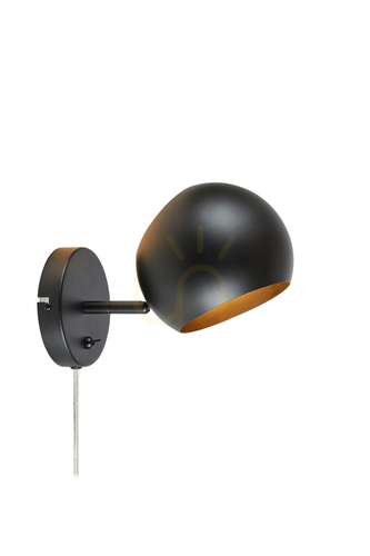 Kontrollera Vägglampa Markslöjd EDGAR svart metall 24 cm 108753