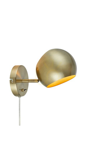 Kontrollera Vägglampa Markslöjd EDGAR 108754 antik mässing metall