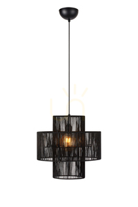 Pendant Light Markslojd Soga 108766 Black Steel Jute 40 cm small 0