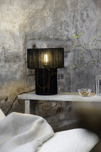 Kontrollera Bordslampa Markslöjd Soga 108768 svart stål jute 38 cm