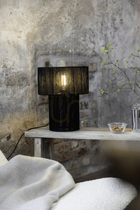 Bordslampa Markslöjd Soga 108768 svart stål jute 38 cm small 1