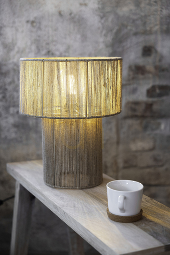 Kontrollera Bordslampa Markslöjd Soga 108769 natur jute stål 38 cm