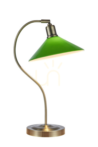 Kontrollera Bordslampa Markslojd Vela 108864 grön antik mässing