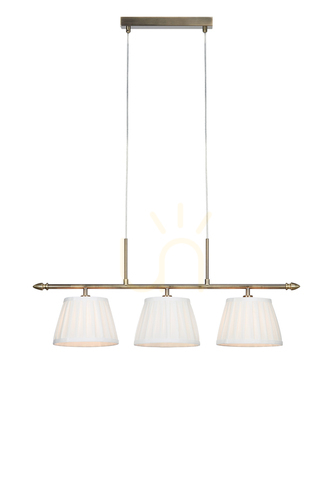 Kontrollera Pendellampa Markslojd OXFORD 3L antik mässing vit 108975