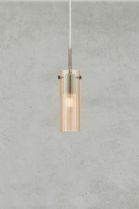 Pendant Light Markslojd TIBIA 109015 Antique Brass Amber Glass small 1