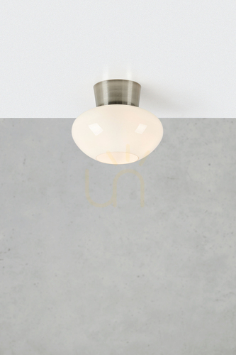 Kontrollera Plafond Markslojd Malaga 25 cm vit satin nickel stål 109025