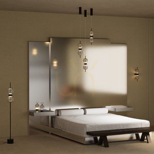 Pendellampa Maytoni Moon Svart Rökigt Glas LED MOD478PL-L8B3K small 1