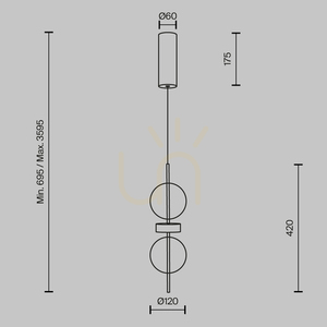 Pendellampa Maytoni Moon Svart Rökigt Glas LED MOD478PL-L8B3K small 10