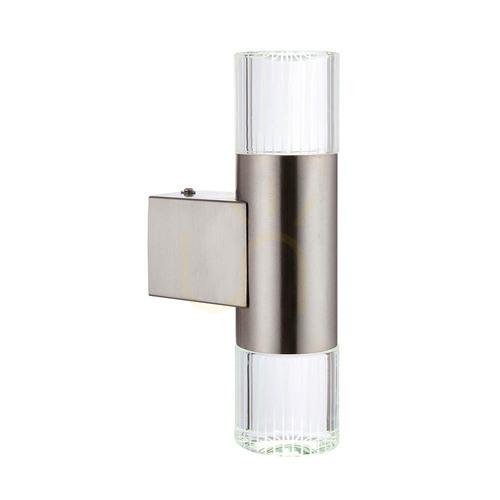 Kontrollera Vägglampa Endon Grant Silver Rostfritt Stål Kristall LED