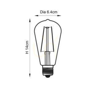 E27 LED glödtråd päron bärnsten Endon small 1