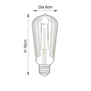 Ljuskälla Endon Ribb Päron Transparent E27 Glas 4W small 2