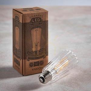 Ljuskälla Endon Ribb Päron Transparent E27 Glas 4W small 5