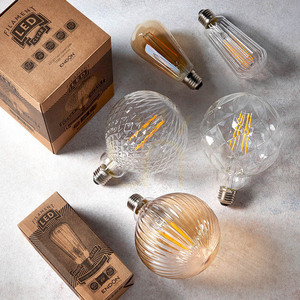 Ljuskälla Endon Ribb Päron Transparent E27 Glas 4W small 7