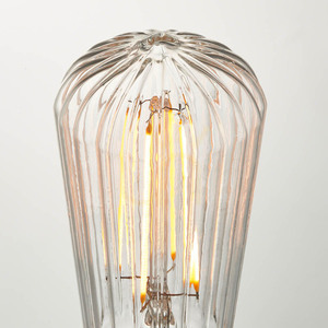 Ljuskälla Endon Ribb Päron Transparent E27 Glas 4W small 8