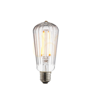 Ljuskälla Endon Ribb Päron Transparent E27 Glas 4W small 0